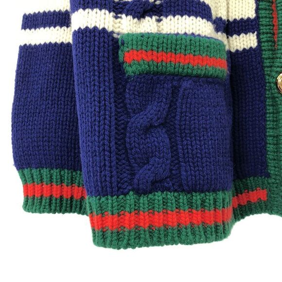 Gucci | WOOL Cardigan W Patche Wool Bijou Knit Cardigan | M | Multicolor | Men's - Picture 3 of 8